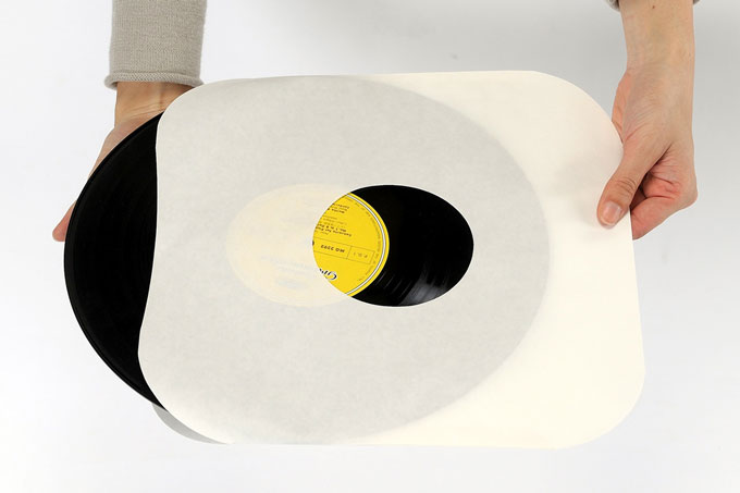 LPレコード内袋（インナージャケット）紙製 両穴 角丸 100枚セット|マルゲリータのレコード収納