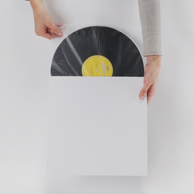 LPレコードジャケット 特厚紙製 穴なし 白 50枚セット|マルゲリータのレコード収納